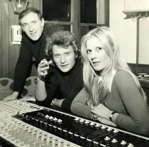 Jean Renard avec Johnny Hallyday et Sylvie Vartan, enregistrement Duo J'ai un Probleme
